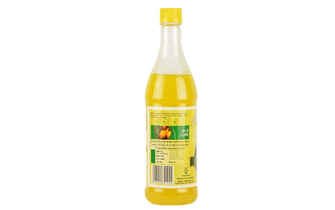 Dezire Natural Sugar Free Lemon Squash   Bottle  700 millilitre